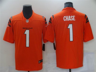 Cincinnati Bengals #1 Ja'Marr Chase Orange Vapor Limited Jersey