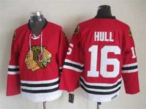 Chicago Blackhawks #16 Dennis Hull 1963 CCM Vintage Red Jersey