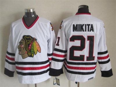 Chicago Blackhawks #21 Stan Mikita CCM Vintage White Jersey
