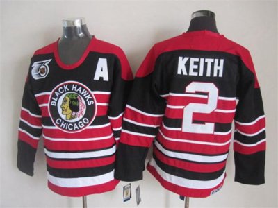 Chicago Blackhawks #2 Duncan Keith 1940's CCM Vintage Black Jersey