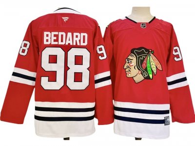 Chicago Blackhawks #98 Connor Bedard 2024 Red Jersey