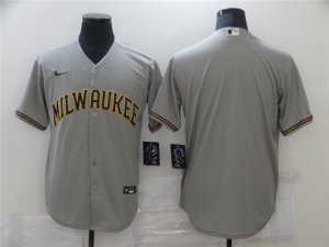 Milwaukee Brewers Blank Gray Cool Base Team Jersey