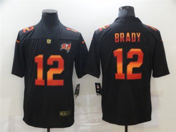 Tampa Bay Buccaneers #12 Tom Brady Black Colorful Fashion Limited Jersey