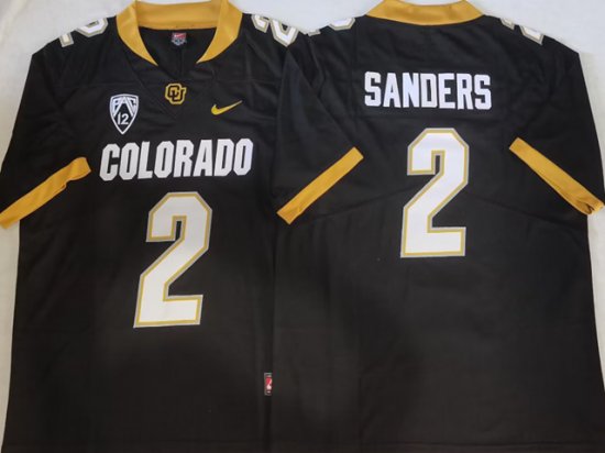 NCAA Colorado Buffaloes #2 Shedeur Sanders Black College Football Jersey