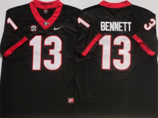 NCAA Georgia Bulldogs #13 Stetson Bennett Black College Football Jersey