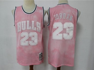 Chicago Bulls #23 Michael Jordan Pink Printing Mitchell&ness Swingman Jersey