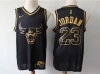 Chicago Bulls #23 Michael Jordan Black Gold Swingman Jersey