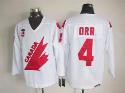 1991 Canada Cup Team Canada #4 Bobby Orr CCM Vintage White Hockey Jersey