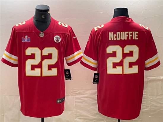 Kansas City Chiefs #22 Trent McDuffie Red Super Bowl LVIII Limited Jersey