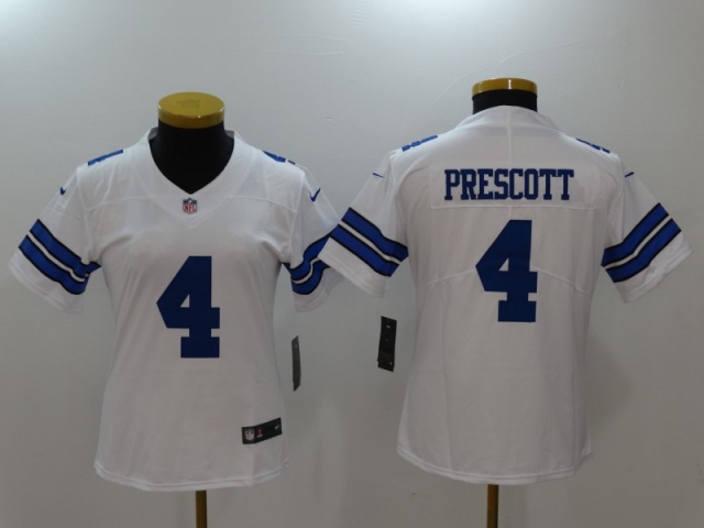 Women's Dallas Cowboys #4 Dak Prescott White Vapor Limited Jersey - Click Image to Close