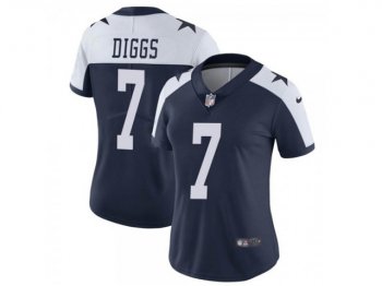 Womens Dallas Cowboys #7 Trevon Diggs Thanksgiving Blue Vapor Limited Jersey