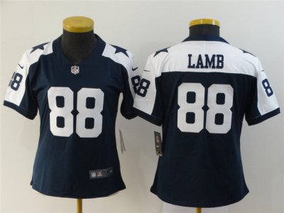 Women's Dallas Cowboys #88 CeeDee Lamb Thanksgiving Blue Vapor Limited Jersey