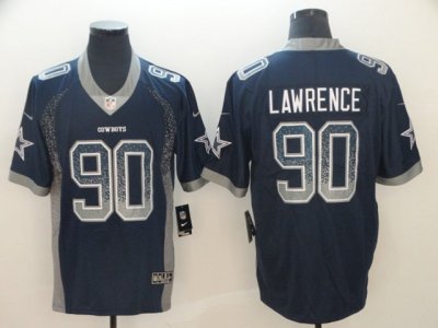 Dallas Cowboys #90 Demarcus Lawrence Blue Drift Fashion Vapor Limited Jersey