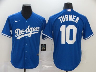 Los Angeles Dodgers #10 Justin Turner Royal Blue Cool Base Jersey