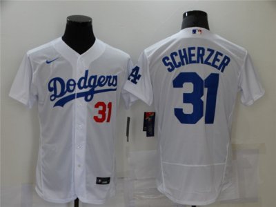 Los Angeles Dodgers #31 Max Scherzer White Turn Back The Clock Flex Base Jersey
