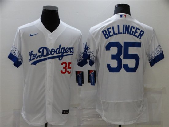 Los Angeles Dodgers #35 Cody Bellinger White 2021 City Connect Flex Base Jersey