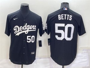 Los Angeles Dodgers #50 Mookie Betts Black Turn Back The Clock Jersey