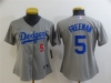 Women's Los Angeles Dodgers #5 Freddie Freeman Alternate Gray Cool Base Jersey