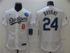 Los Angeles Dodgers #8/24 Kobe Bryant White 2021 Gold Program Flex Base Jersey