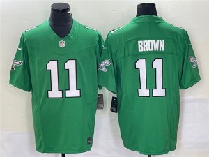 Philadelphia Eagles #11 A.J. Brown Kelly Green Vapor F.U.S.E. Limited Jersey