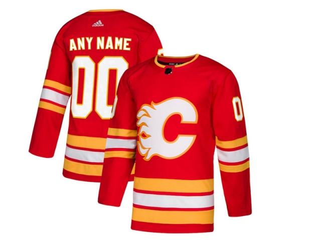 Calgary Flames Custom #00 Alternate Red Jersey - Click Image to Close