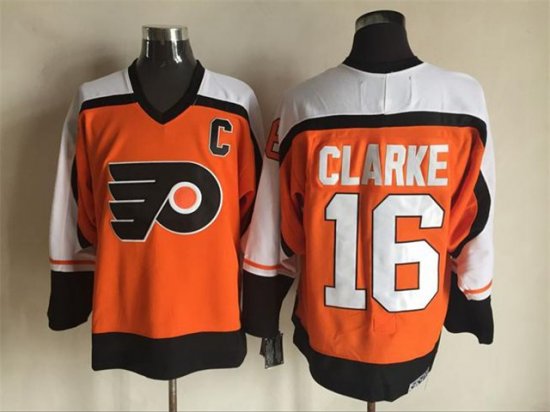 Philadelphia Flyers #16 Bobby Clarke CCM Vintage Orange Jersey