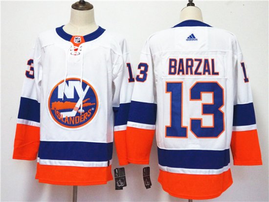 New York Islanders #13 Mathew Barzal White Jersey