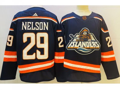 New York Islanders #29 Brock Nelson Blue 2022/23 Retro Jersey