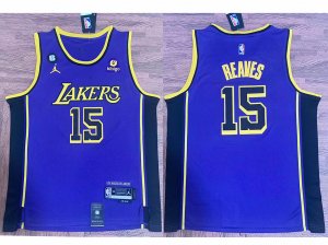 Los Angeles Lakers #15 Austin Reaves 2022-23 Purple Statement Swingman Jersey