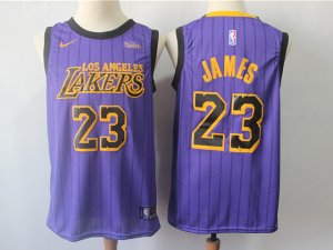 Los Angeles Lakers #23 Lebron James 2018/19 Purple City Edition Swingman Jersey