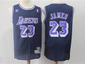 Los Angeles Lakers #23 Lebron James Navy Hardwood Classic Jersey