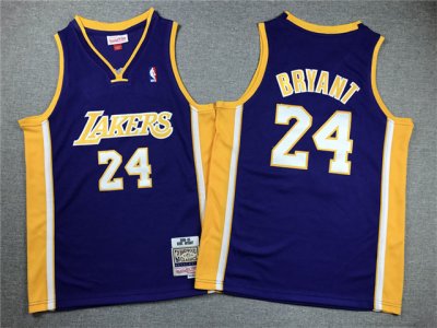Youth Los Angeles Lakers #24 Kobe Bryant 2008-29 Purple Hardwood Classics Jersey