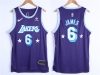 Los Angeles Lakers #6 Lebron James 2021-22 Purple City Edition Swingman Jersey