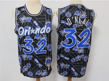 Orlando Magic #32 Shaquille O'Neal Black Tear Up Pack Hardwood Classics Jersey