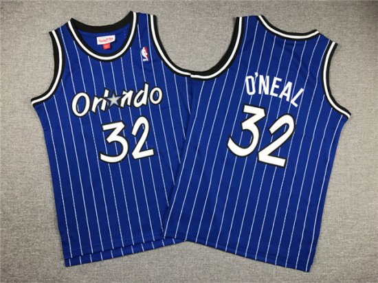 Youth Orlando Magic #32 Shaquille O'Neal 1994-45 Blue Hardwood Classics Jersey