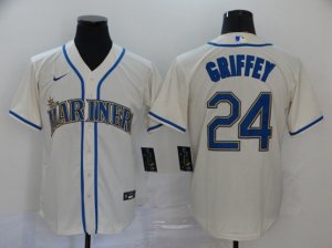 Seattle Mariners #24 Ken Griffey Jr. Cream Cool Base Jersey