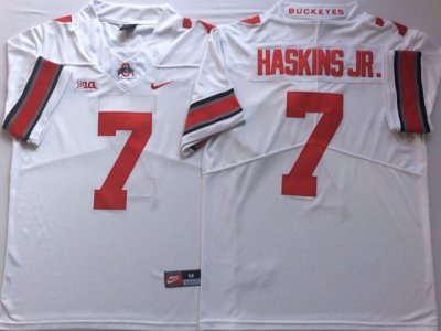 NCAA Ohio State Buckeyes #7 Dwayne Haskins Jr. White College Football Jersey
