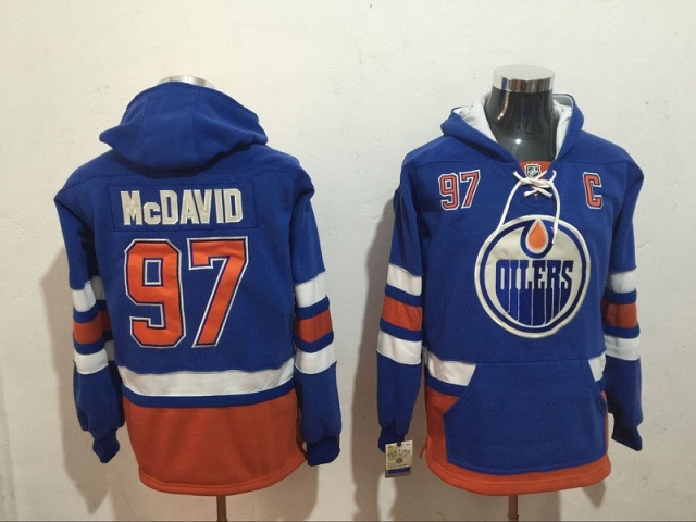 Edmonton Oilers #97 Connor McDavid Blue Hoodie - Click Image to Close