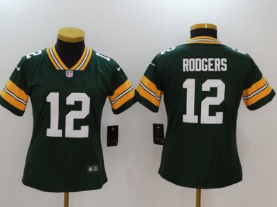 Women's Green Bay Packers #12 Aaron Rodgers Green Vapor Limited Jersey