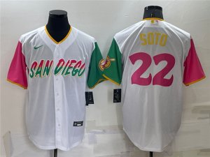 San Diego Padres #22 Juan Soto White 2022 City Connect Cool Base Jersey