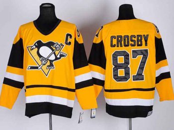 Pittsburgh Penguins #87 Sidney Crosby 1980's Vintage CCM Gold Jersey