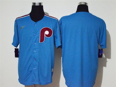 Philadelphia Phillies Blank Light Blue Cooperstown Collection Cool Base Jersey