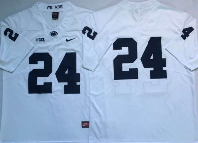 NCAA Penn State Nittany Lions #24 Miles Sanders White College Football Jersey