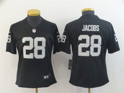 Women's Las Vegas Raiders #28 Josh Jacobs Black Vapor Limited Jersey