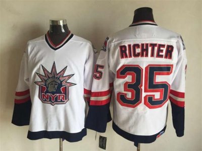 New York Rangers #35 Mike Richter 1998 CCM Liberty Logo White Jersey