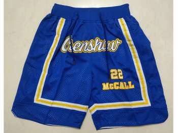 Crenshaw Crenshaw #22 McCall Blue Basketball Shorts