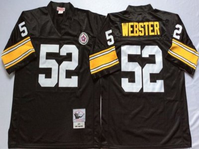 Pittsburgh Steelers #52 Mike Webster 1975 Throwback Black Jersey