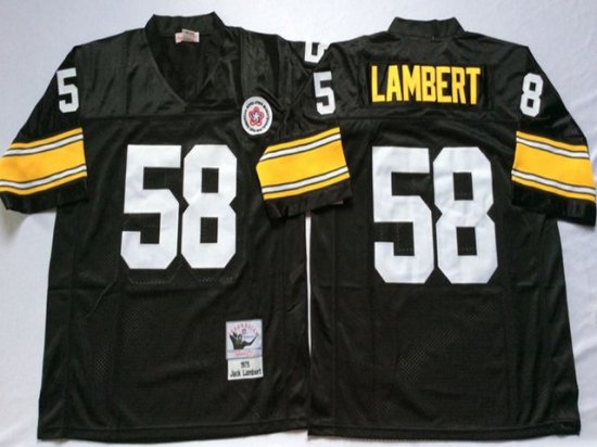 Pittsburgh Steelers #58 Jack Lambert 1975 Throwback Black Jersey