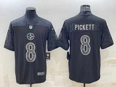 Pittsburgh Steelers #8 Kenny Pickett Black RFLCTV Limited Jersey