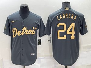 Detroit Tigers #24 Miguel Cabrera Charcoal 2022 MLB All-Star Game Cool Base Jersey